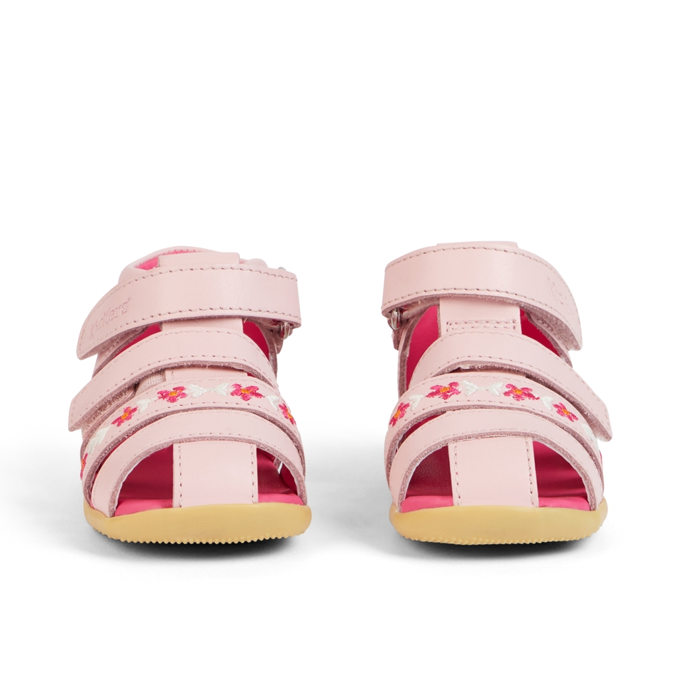 Baby Wriggle Flower Sandals Leather Pink