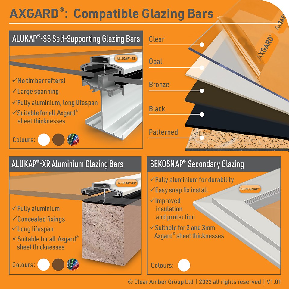 Axgard® Clear 3mm UV Protect Polycarbonate 620 x 1240mm