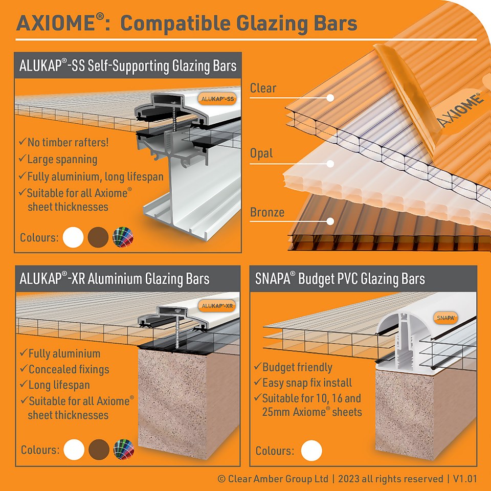 Axiome® Clear 10mm Twinwall Glazing Sheets  690 x 3000mm