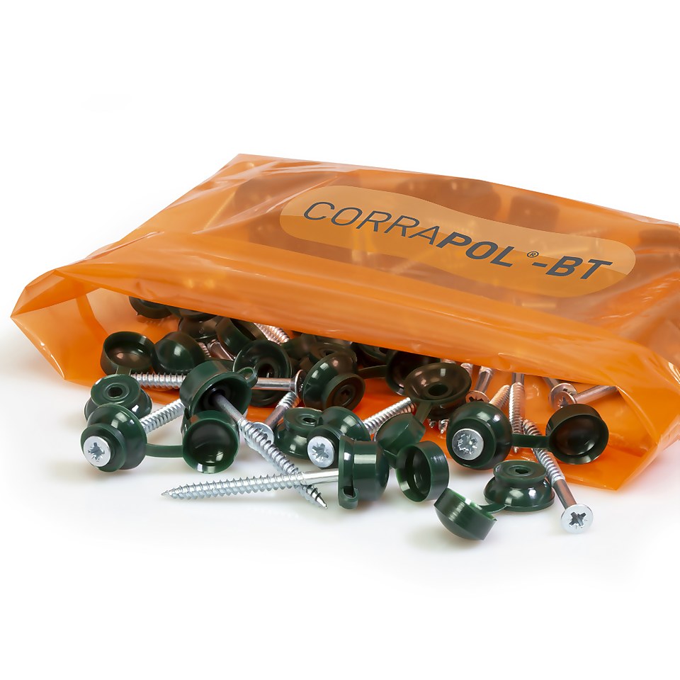 Corrapol®-BT Screw Cap Fixings Green - 10 Pack