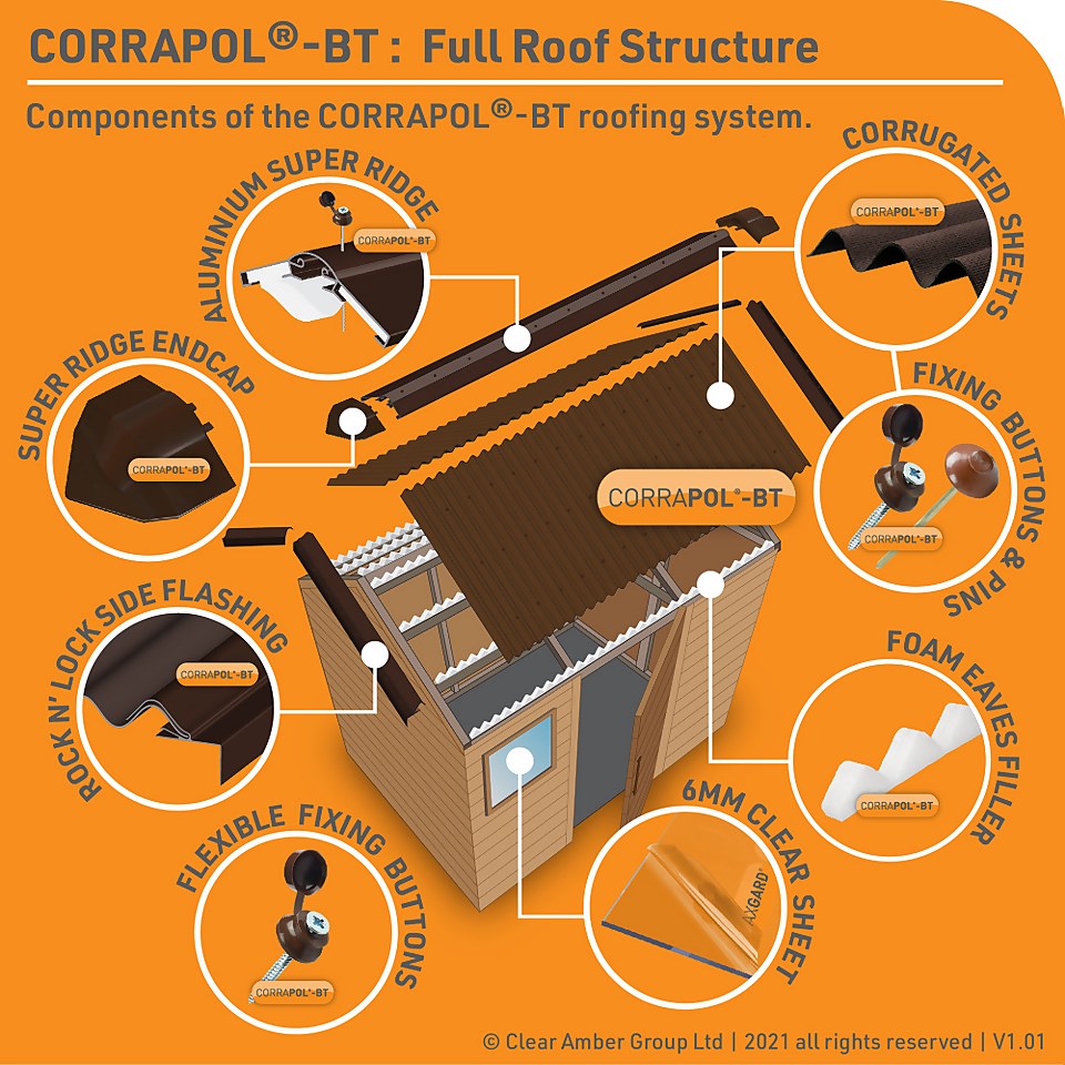 Corrapol®-BT Screw Cap Fixings Brown - 50 Pack