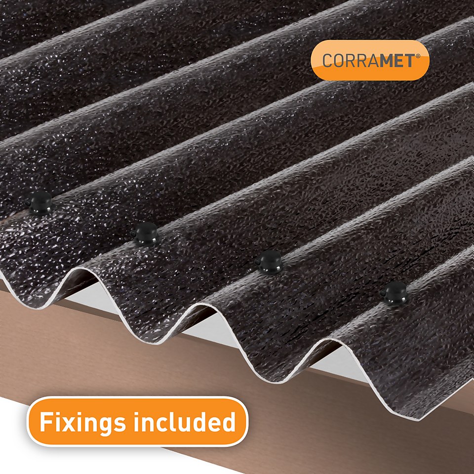 Corramet® Corrugated Roof Sheet Kit Black 950 X 2500mm