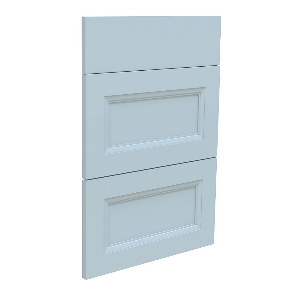 French Shaker Kitchen 3 Drawer fronts (W)497mm - Light Blue