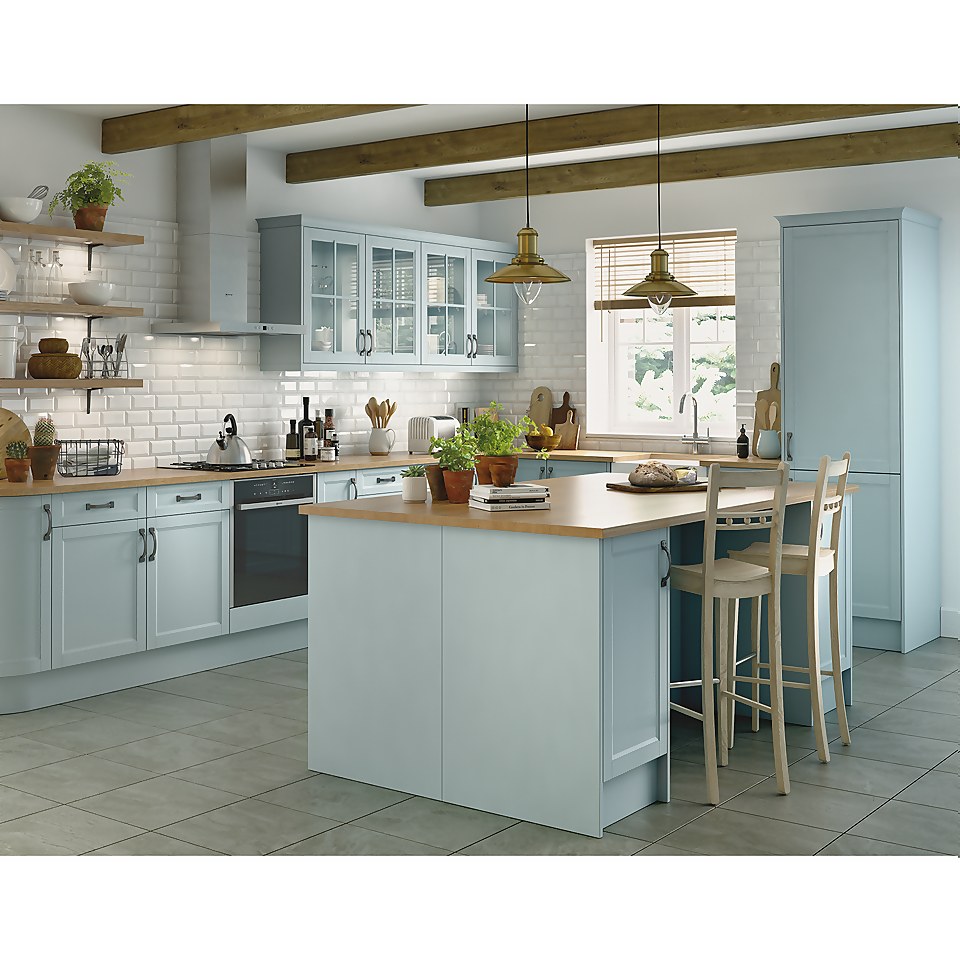 French Shaker Kitchen 3 Drawer fronts (W)497mm - Light Blue