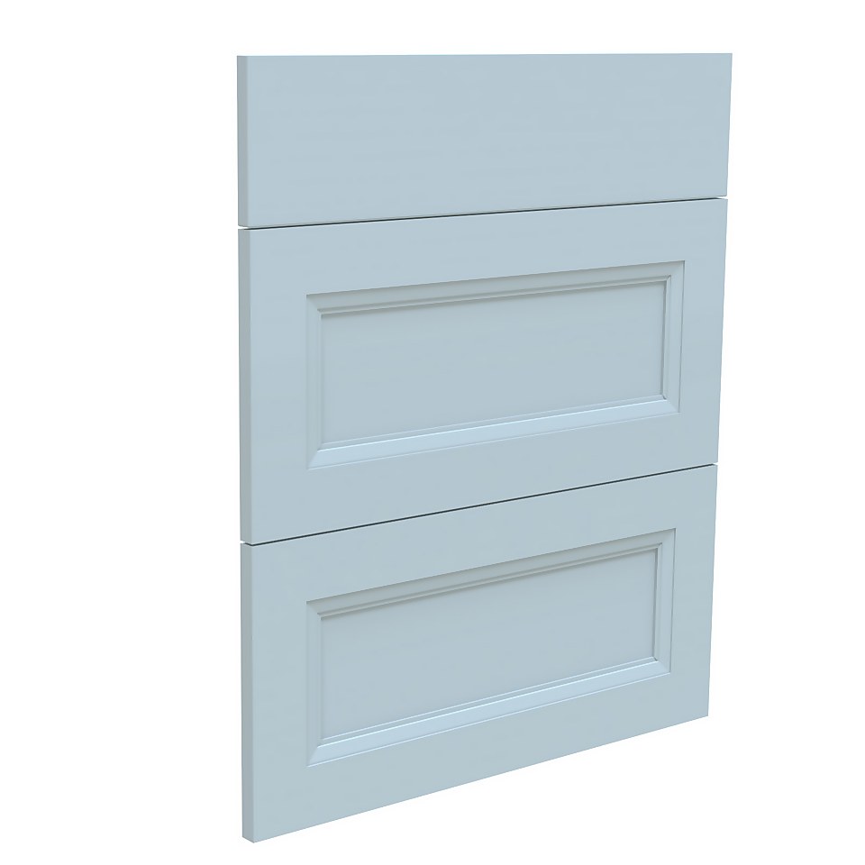 French Shaker Kitchen 3 Drawer fronts (W)597mm - Light Blue