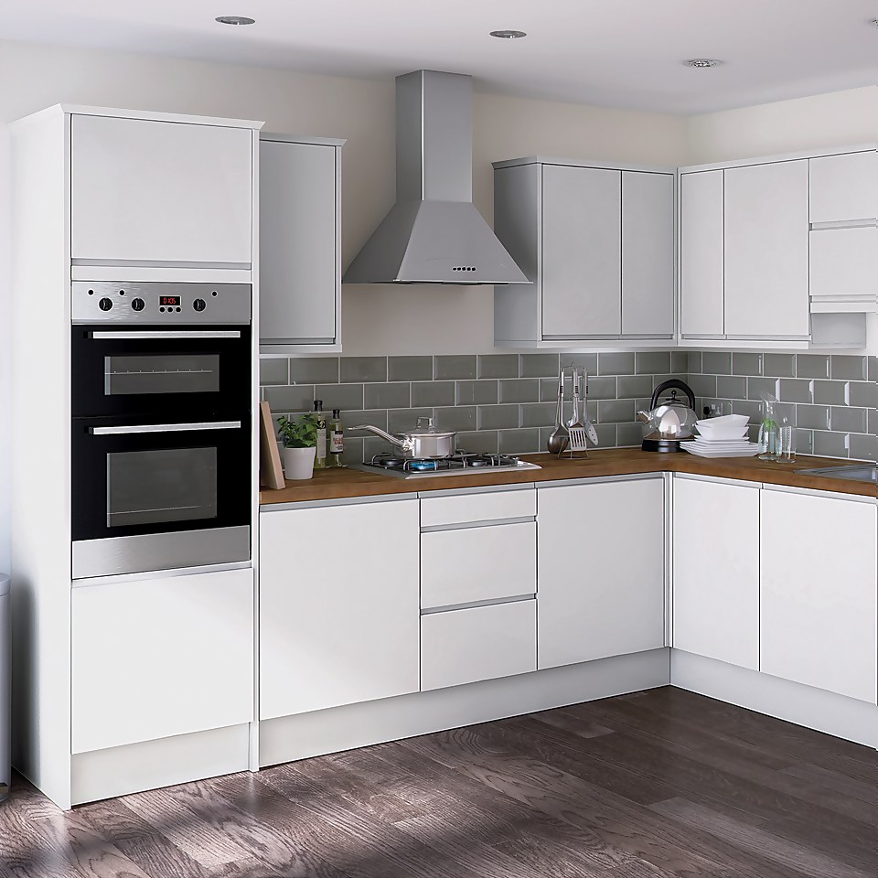 Handleless Kitchen Cabinet Door (W)447mm - Gloss White