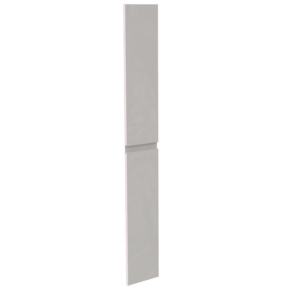 Handleless Kitchen Larder Door (Pair) (H)976 x (W)297mm - Gloss Grey