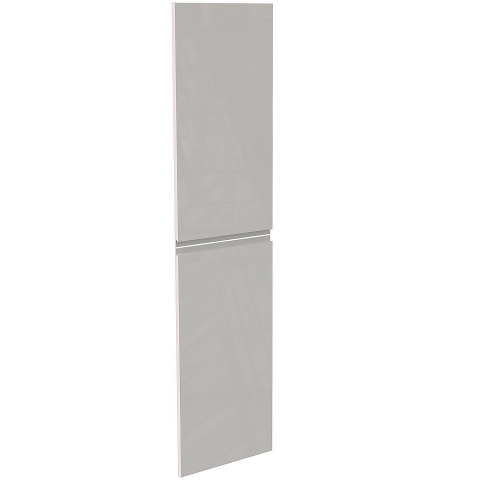 Handleless Kitchen Larder Door (Pair) (H)976 x (W)497mm - Gloss Grey