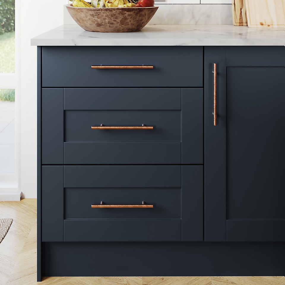 Classic Shaker Kitchen 3 Drawer fronts (W)497mm - Navy