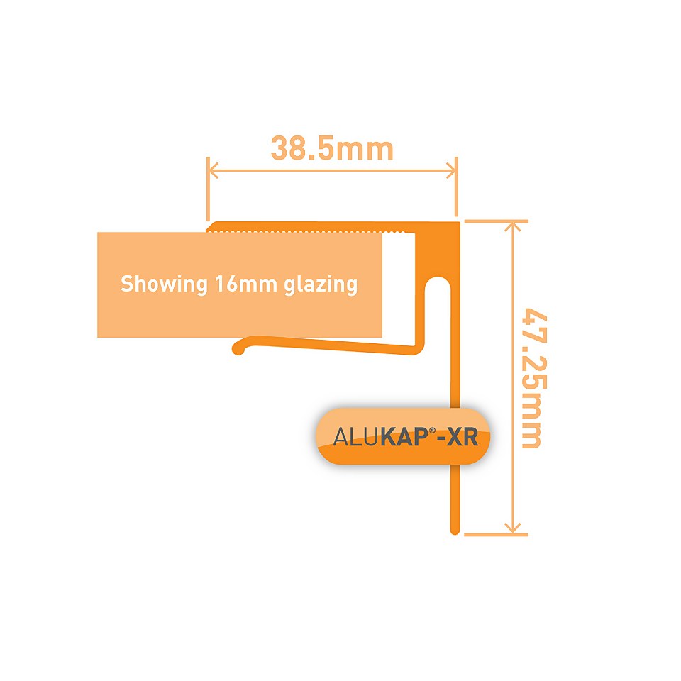 Alukap®-XR 16mm End Stop Bar 4.8m White