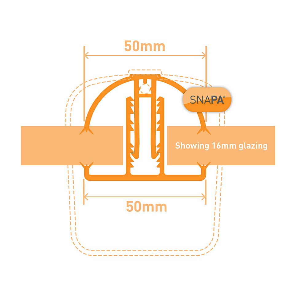 Snapa® Lean-to Bar 10, 16, 25, 32, & 35mm.Inc.Endcp 3m White