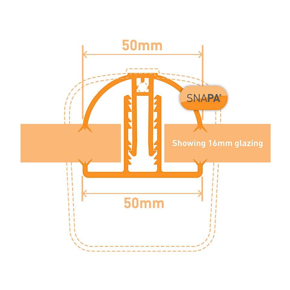 Snapa® Lean-to Bar 10, 16, 25, 32,&35mm.Inc.Endcp 2.5m White
