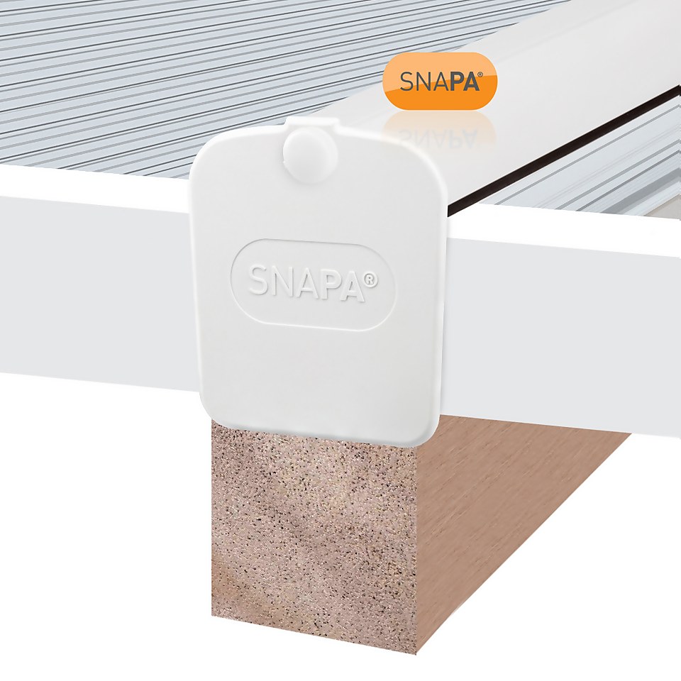 Snapa® Lean-to Bar 10, 16, 25, 32,&35mm.Inc.Endcp 2.5m White
