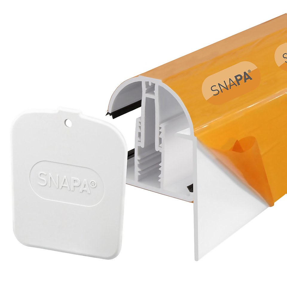 Snapa® Gable Bar 10, 16, 25, 32,&35mm.Inc.Endcp 2.5m White