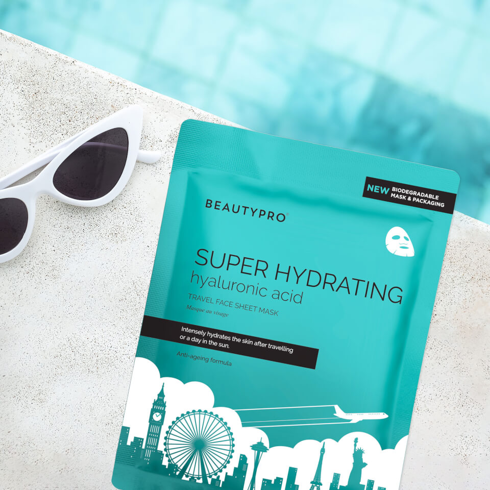 BeautyPro Super Hydrating Hyaluronic Acid Travel Face Sheet Mask