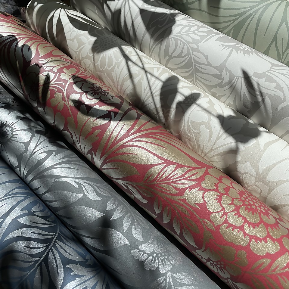 Belgravia Decor Florence Leaf Red Wallpaper Homebase