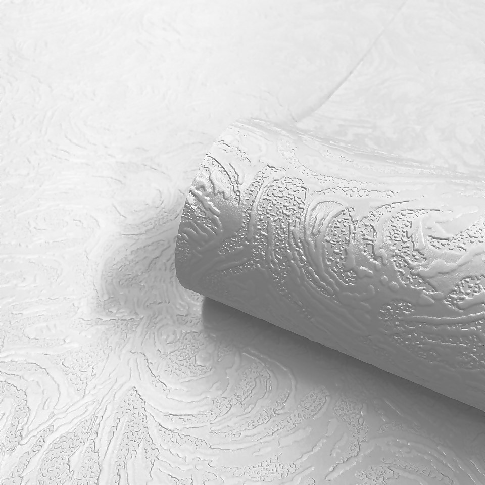 Belgravia Decor Swirl White Textured Wallpaper