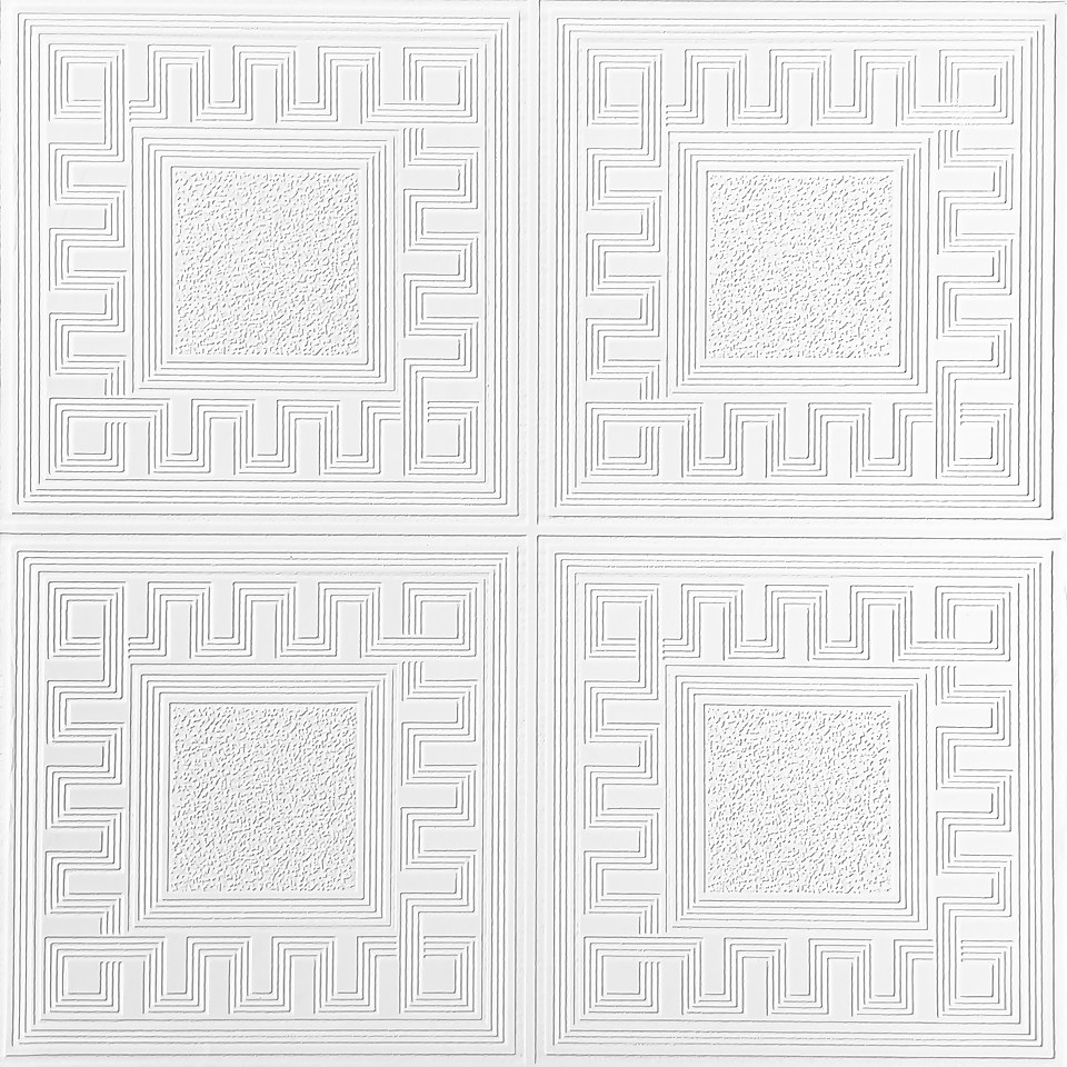 Belgravia Decor Greek Key White Textured Wallpaper