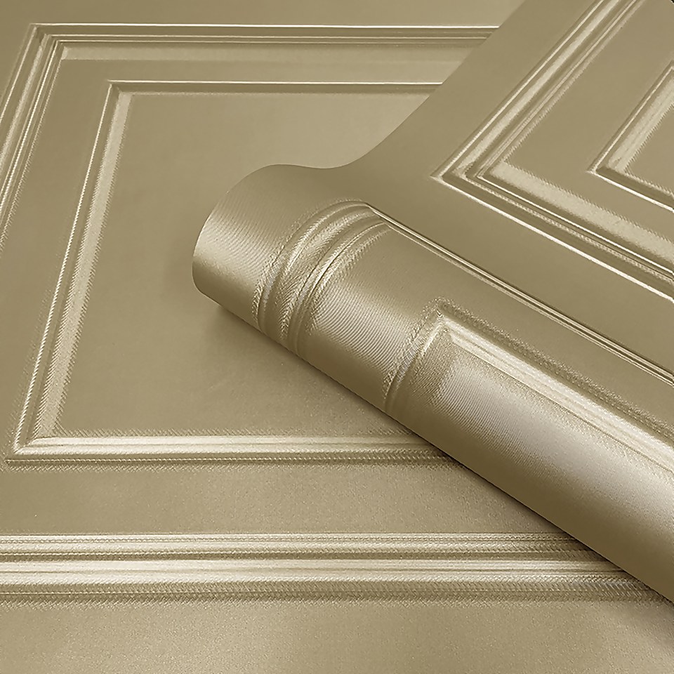 Belgravia Decor Amara Panel Gold Textured Wallpaper