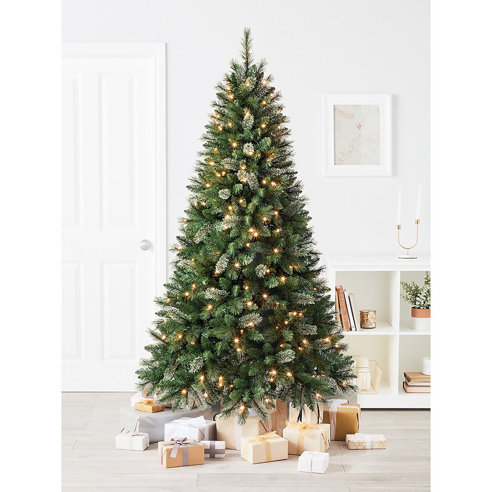 7ft Scandinavian Pine Pre-lit Artificial Christmas Tree
