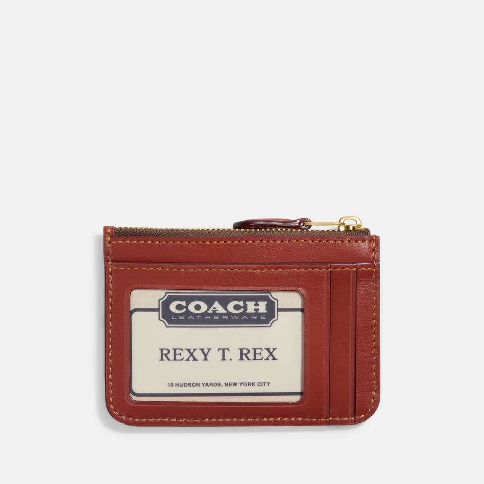 Coach Leather Signature Mini ID Skinny Card Case