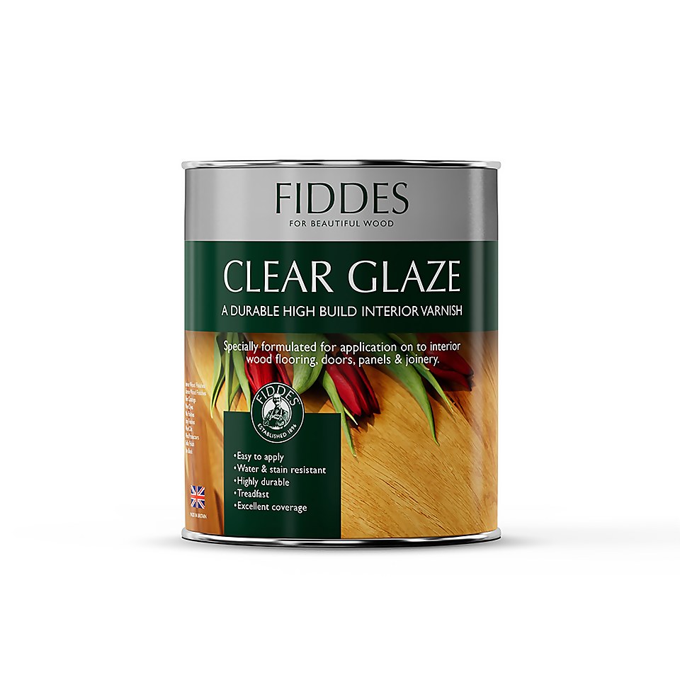 Fiddes Clear Glaze Gloss Wood Varnish - 1L