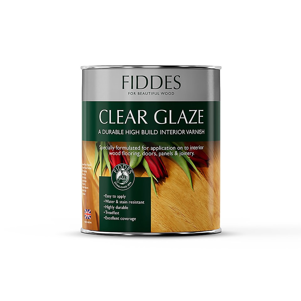 Fiddes Clear Glaze Satin Wood Varnish - 2.5L