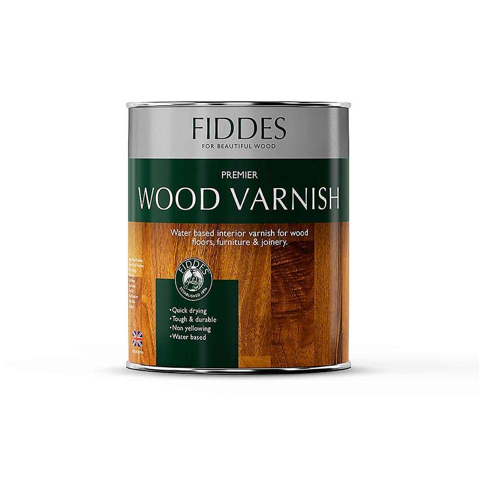 Fiddes Premier Clear Satin Wood Varnish - 5L