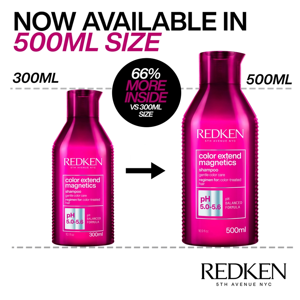 Redken Color Extend Magnetics Shampoo and Conditioner Routine For Coloured Hair 500ml