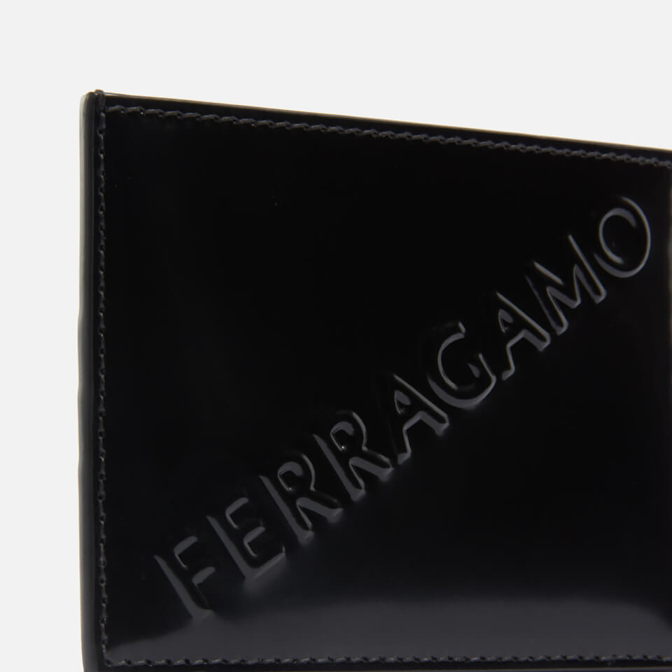 Salvatore Ferragamo Diagonal Design Leather Cardholder