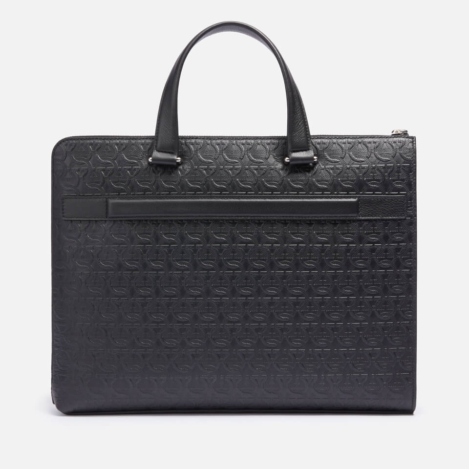 Salvatore Ferragamo Embossed Leather Laptop Bag Coggles
