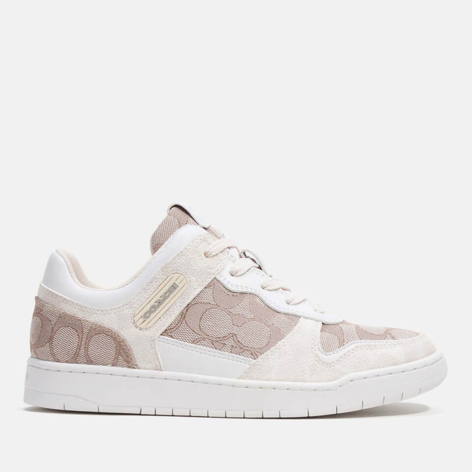 Coach C201 Basket Logo-Jacquard and Leather Trainers