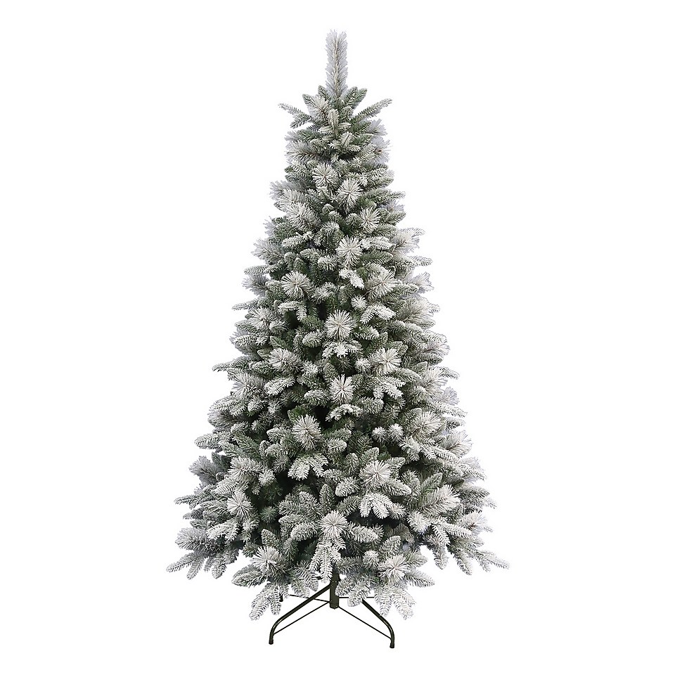 7ft Snowy Fairmont Premium Pre-lit Artificial Christmas Tree | Homebase