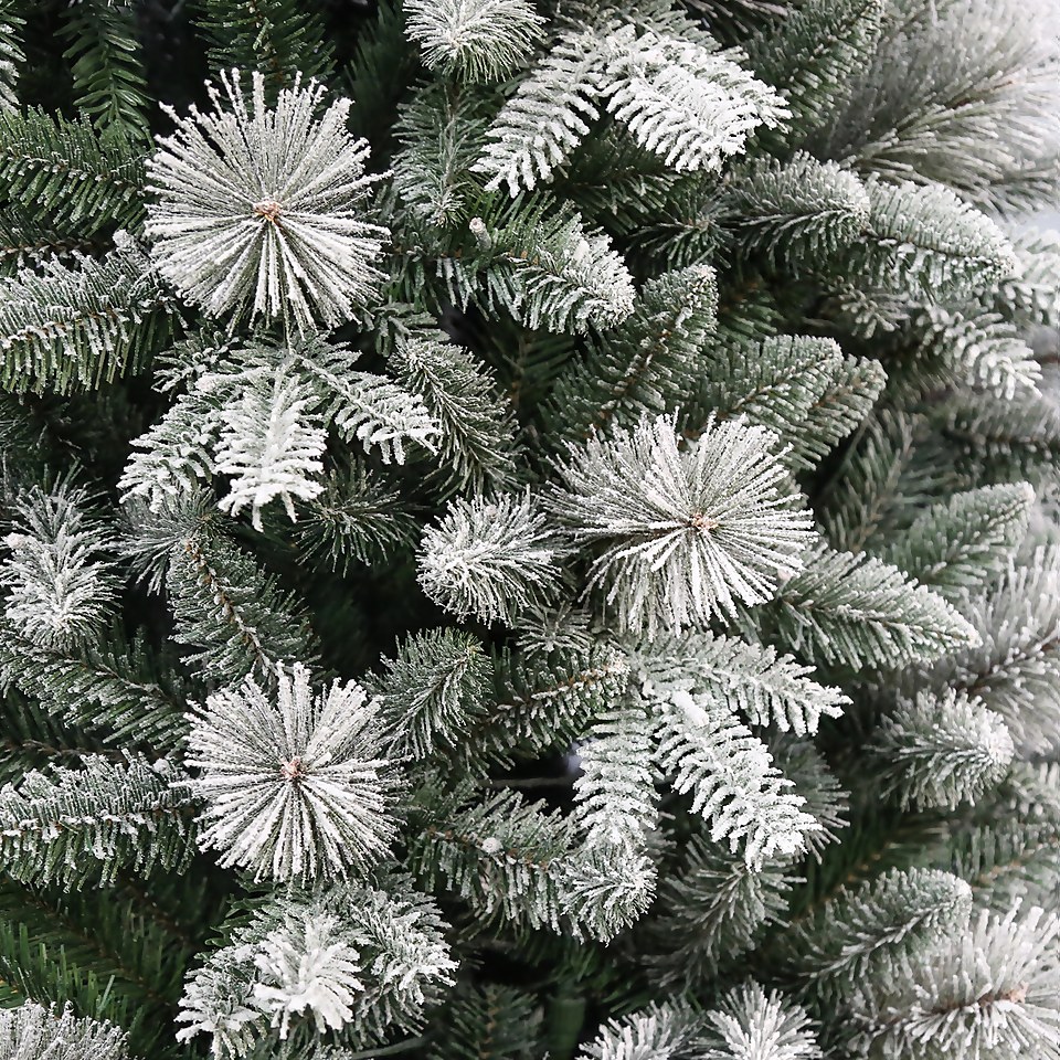 7ft Snowy Fairmont Premium Prelit Artificial Christmas Tree Homebase