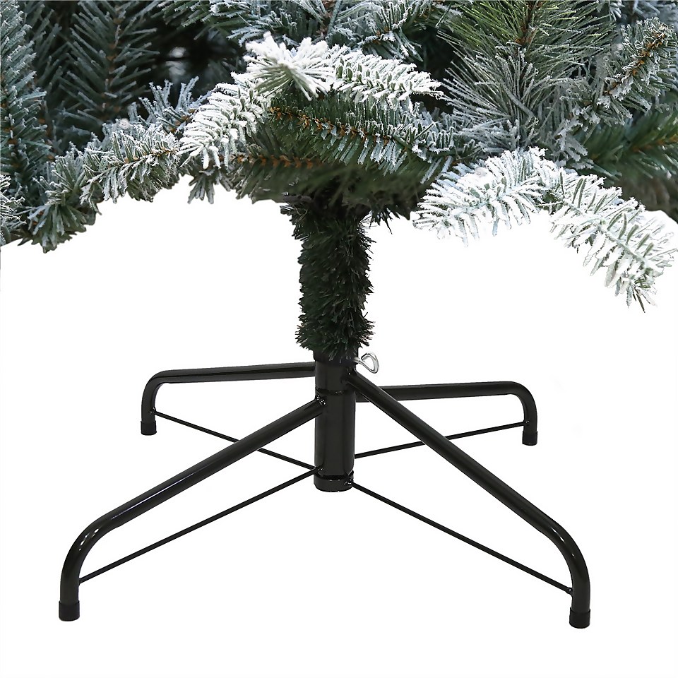 7ft Snowy Fairmont Premium Prelit Artificial Christmas Tree Homebase