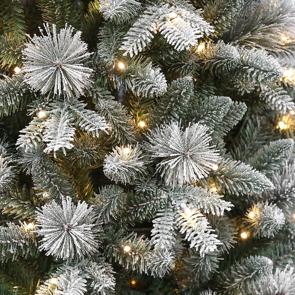 7ft Snowy Fairmont Premium Pre-lit Artificial Christmas Tree | Homebase