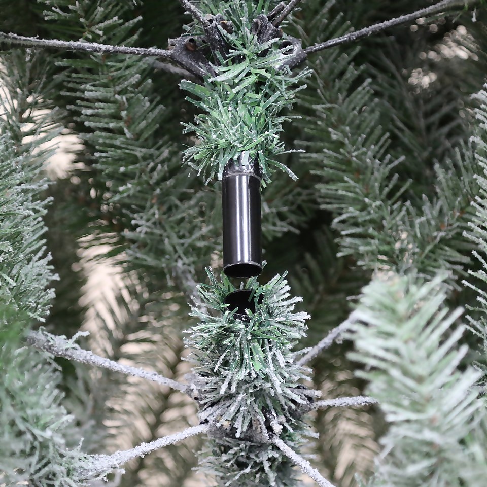 7ft Snowy Fairmont Premium Prelit Artificial Christmas Tree Homebase