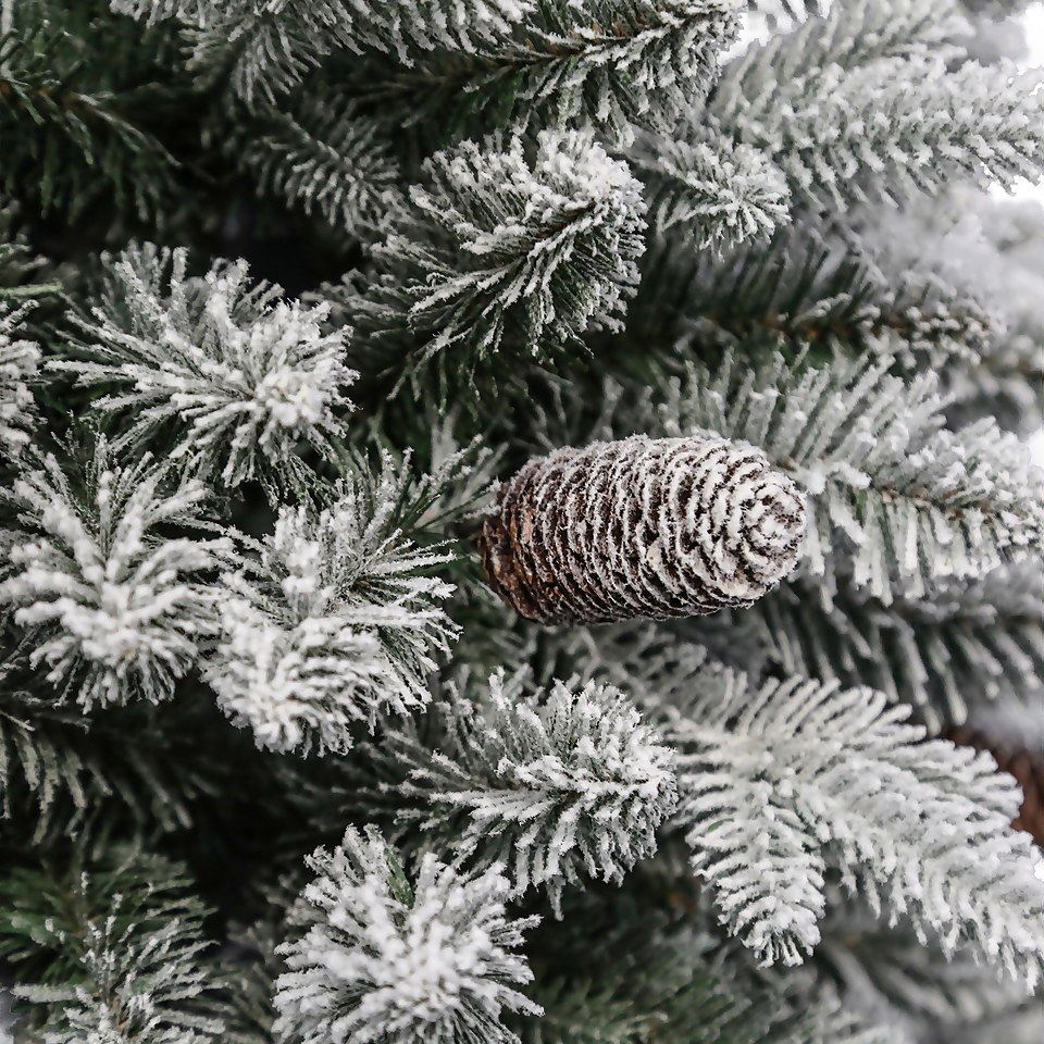 3ft 5in Mixed Tip Flocked Artificial Christmas Tree Homebase