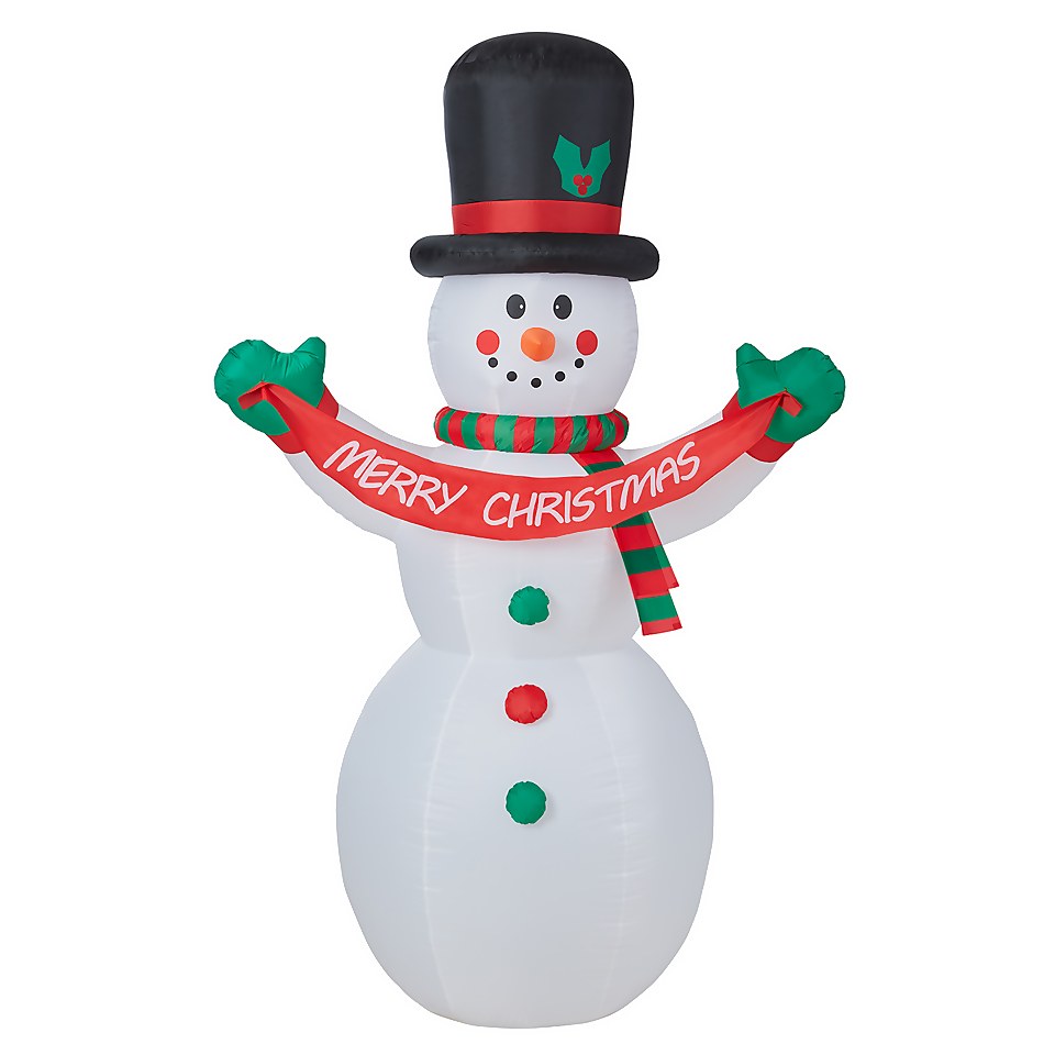8ft Brr-ian the Merry Christmas Snowman Outdoor Inflatable Decoration