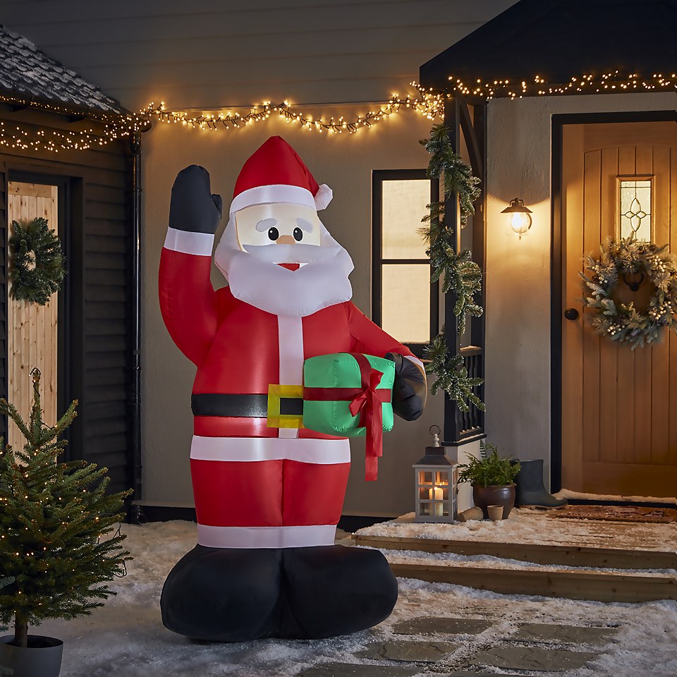 6ft Santa with Gift Christmas Outdoor Inflatable Decoration