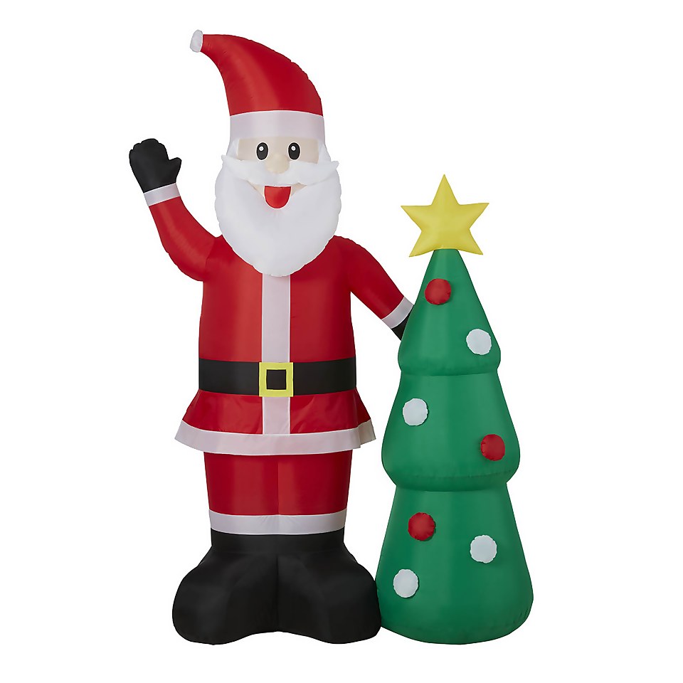 8ft Santa with Christmas Tree Outdoor Inflatable Decoration