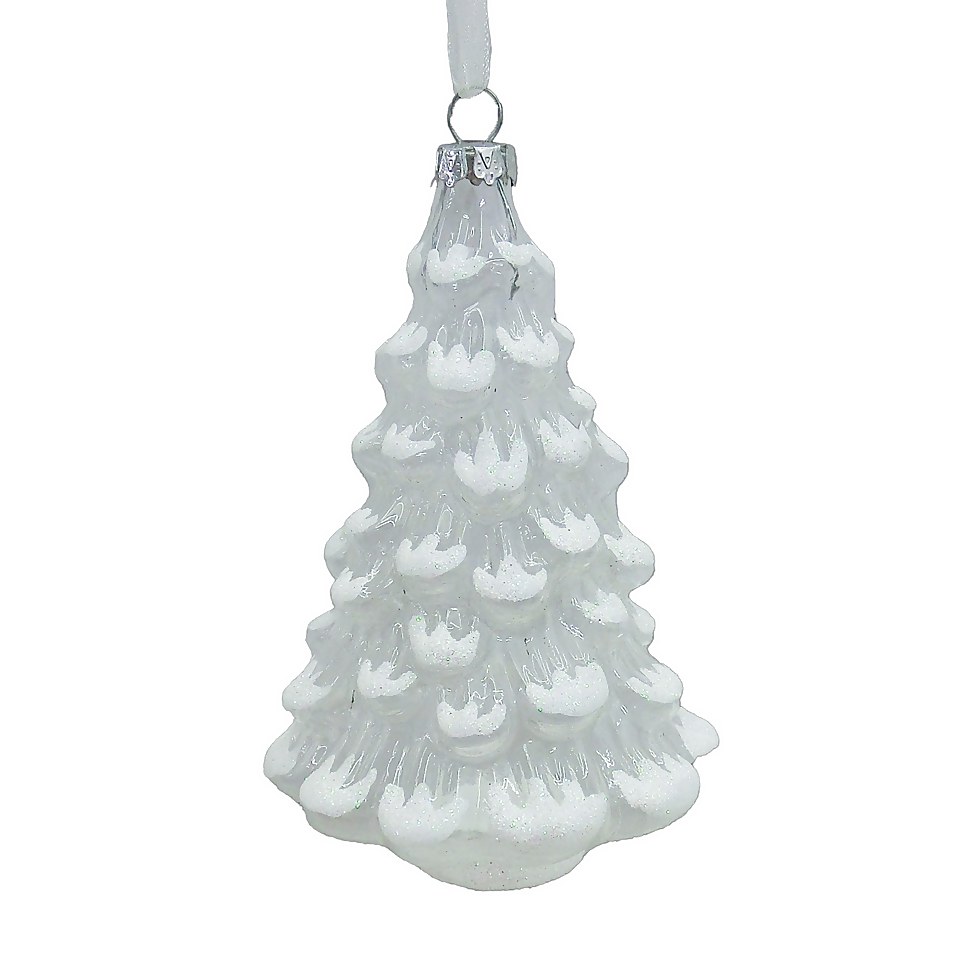 Glass Christmas Tree Hanging Decoration Homebase