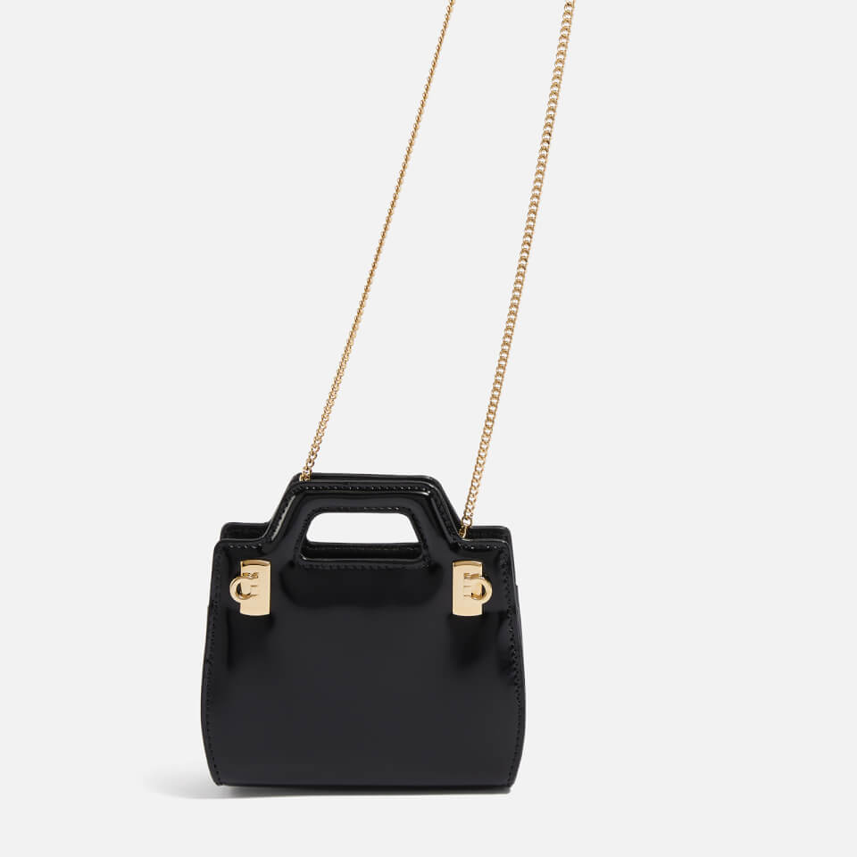 Ferragamo Wanda Micro Patent-Leather Tote Bag