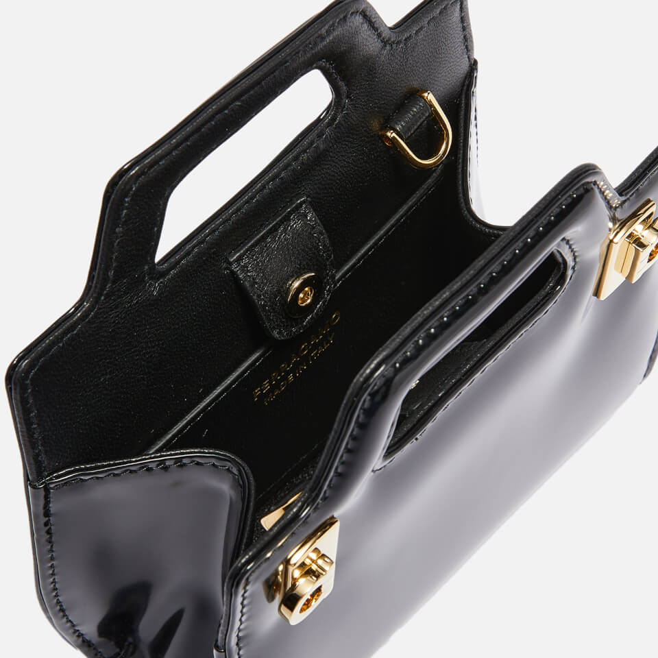 Ferragamo Wanda Micro Patent-Leather Tote Bag