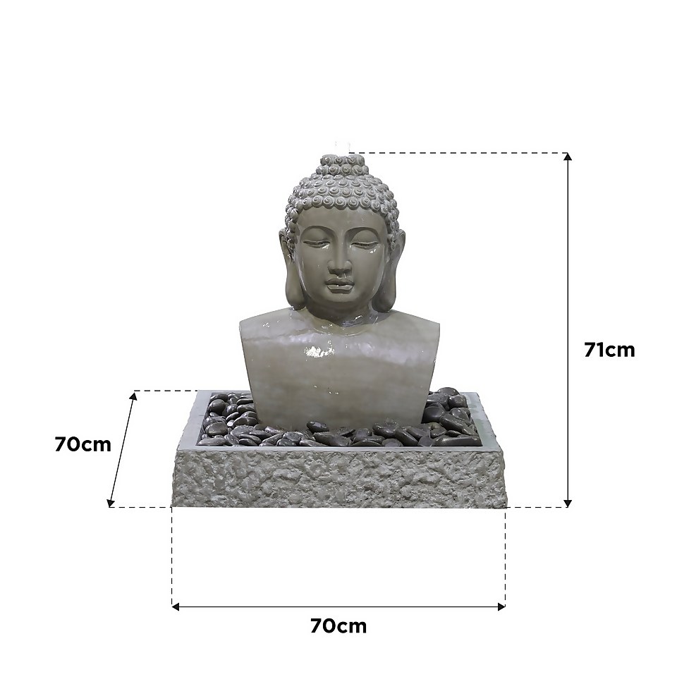 Stylish Fountain Lotus Buddha Water Feature with LEDs