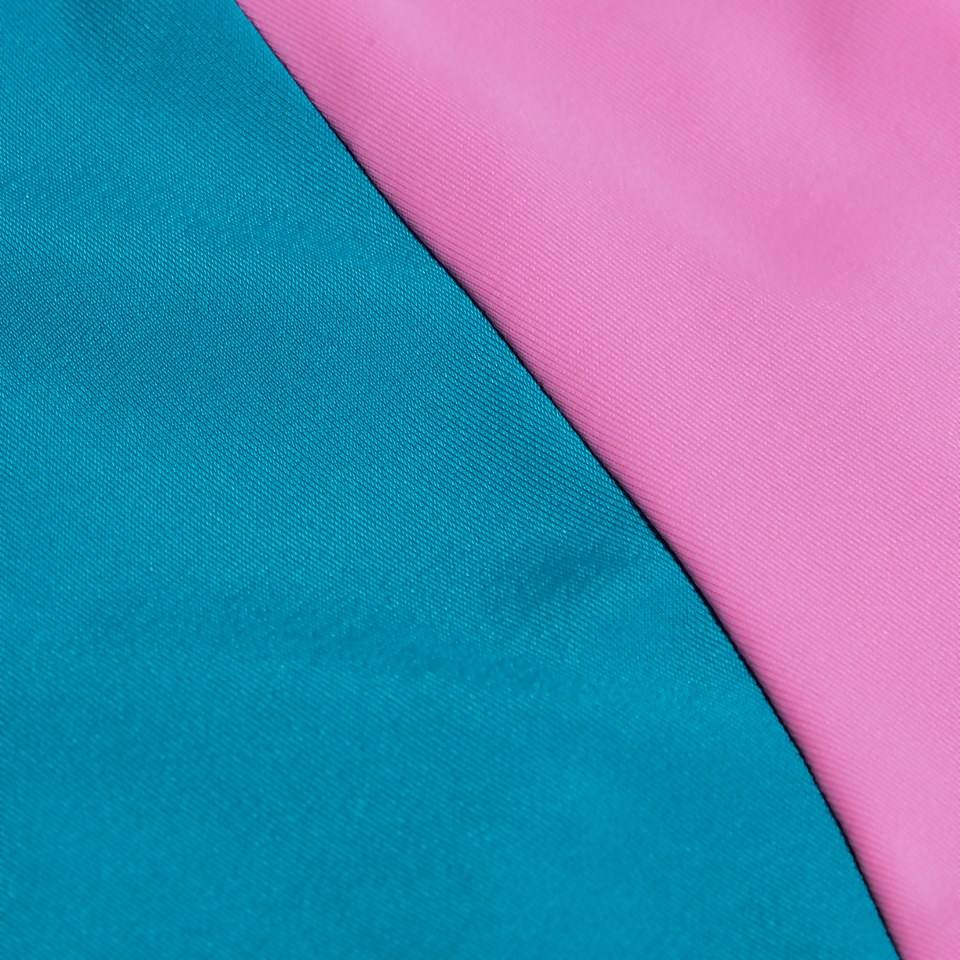 Asymmetrischer Badeanzug für Damen Türkis/Violett