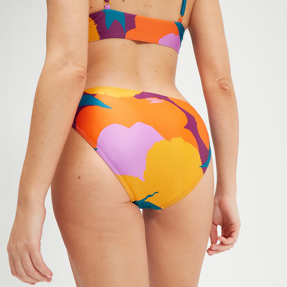 Women's Printed Adjustable Thinstrap Bikini Teal/Mango
