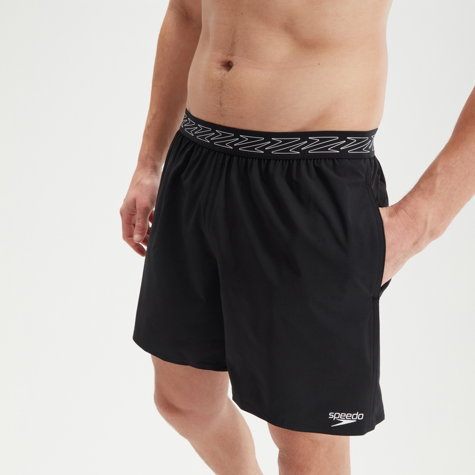 HyperBoom Band-Schwimmshorts 40 cm für Herren Schwarz