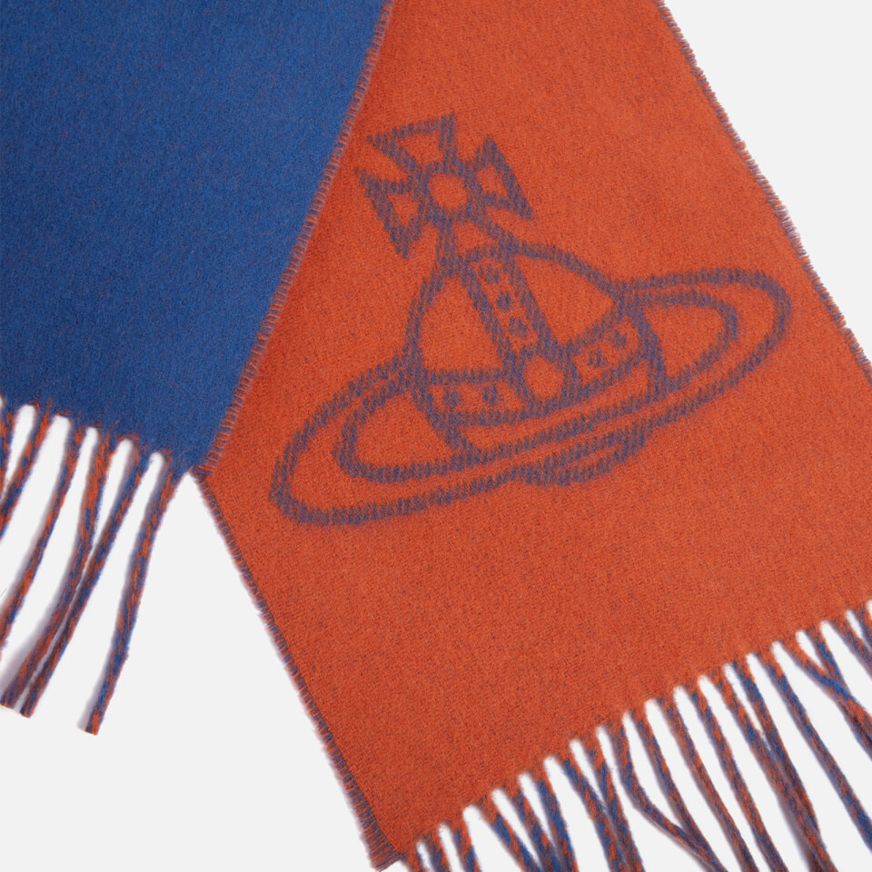 Vivienne Westwood Single Orb Jacquard-Logo Wool Scarf