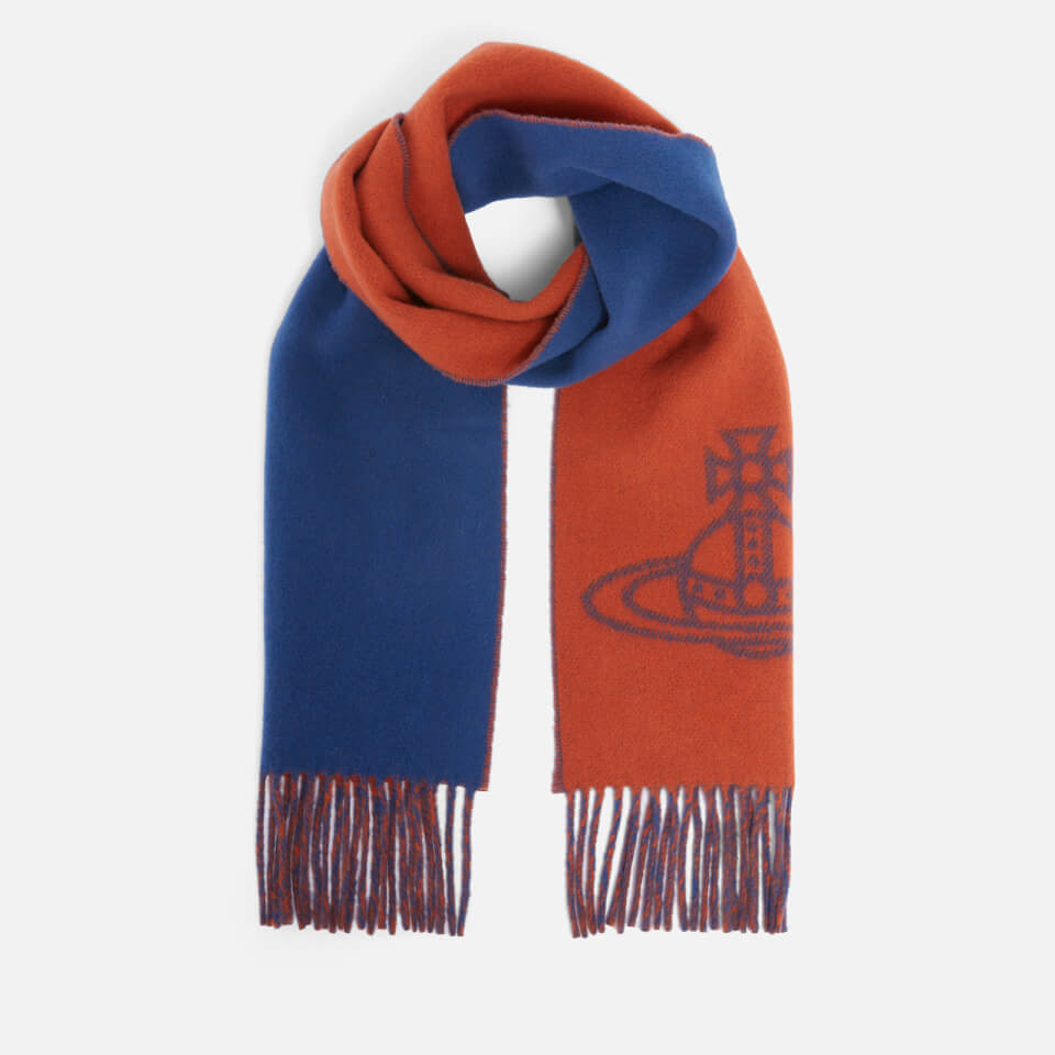 Vivienne Westwood Single Orb Jacquard-Logo Wool Scarf